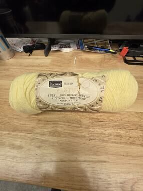 Vintage Sears Wintuk Yellow Orlon Acrylic Yarn 4-Ply 4oz